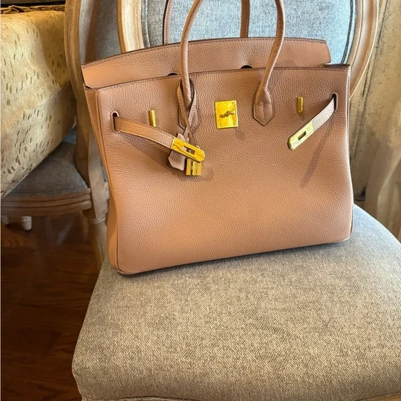 Mauve Leather Handbag - Picture 3 of 7